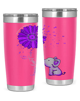 Hope Fight Cure Elephant Alzheimers Purple Ribbon 160#- alzheimers- Tumbler