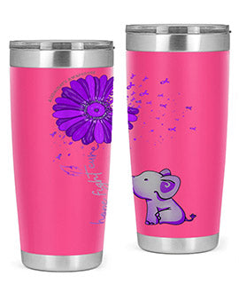 Hope Fight Cure Elephant Alzheimers Purple Ribbon 161#- alzheimers- Tumbler