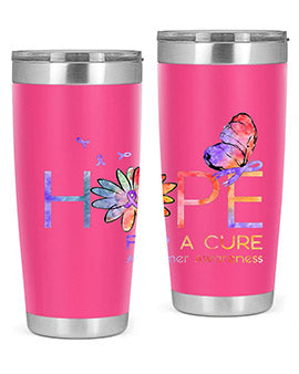 Hope For A Cure Alzheimer Awareness Flower 162#- alzheimers- Tumbler