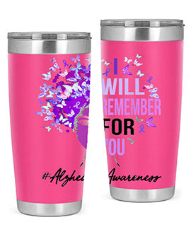 I Will Remember For You Alzheimer Awareness Womens Butterfly 181#- alzheimers- Tumbler