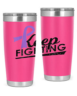 Keep Fighting Alzheimers Epilepsy Warrior Awareness Ribbon 190#- alzheimers- Tumbler