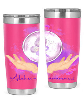 Love Purple Ribbon AlzheimerS Awareness 193#- alzheimers- Tumbler