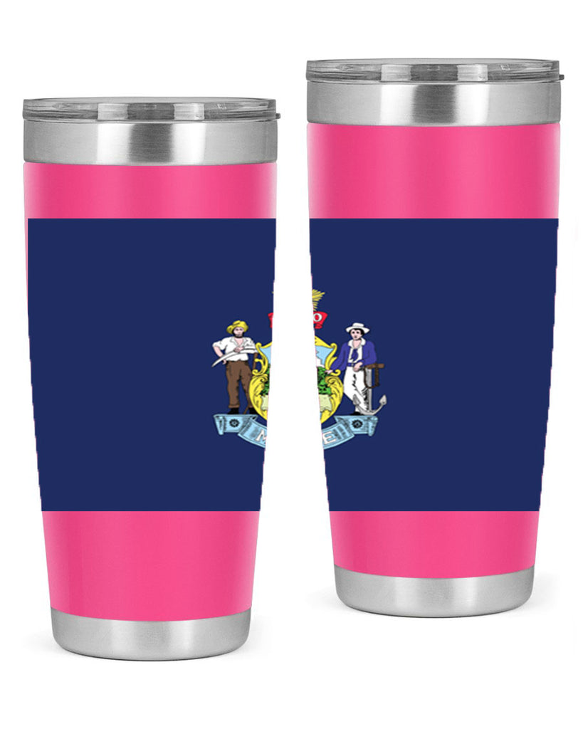 Maine 33#- Us Flags- Tumbler