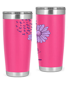 Purple Daisy Faith AlzheimerS Awareness 209#- alzheimers- Tumbler