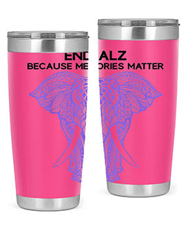 Purple Elephant Alzheimer Awareness 212#- alzheimers- Tumbler