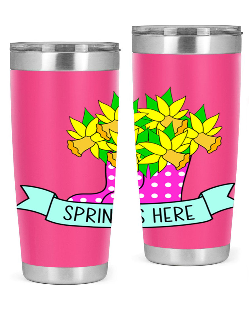 Spring is here daffodil rainboots442#- spring- Tumbler