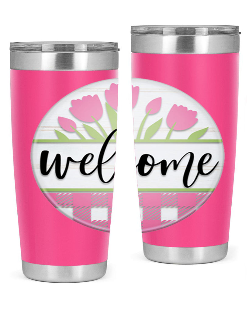 Welcome pink plaid Mockup574#- spring- Tumbler