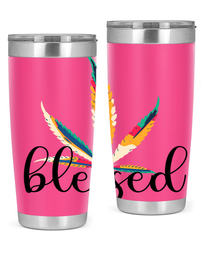 blessed colorful 19#- marijuana- Tumbler