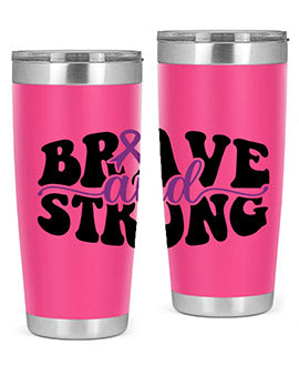 brave and strong 129#- alzheimers- Tumbler