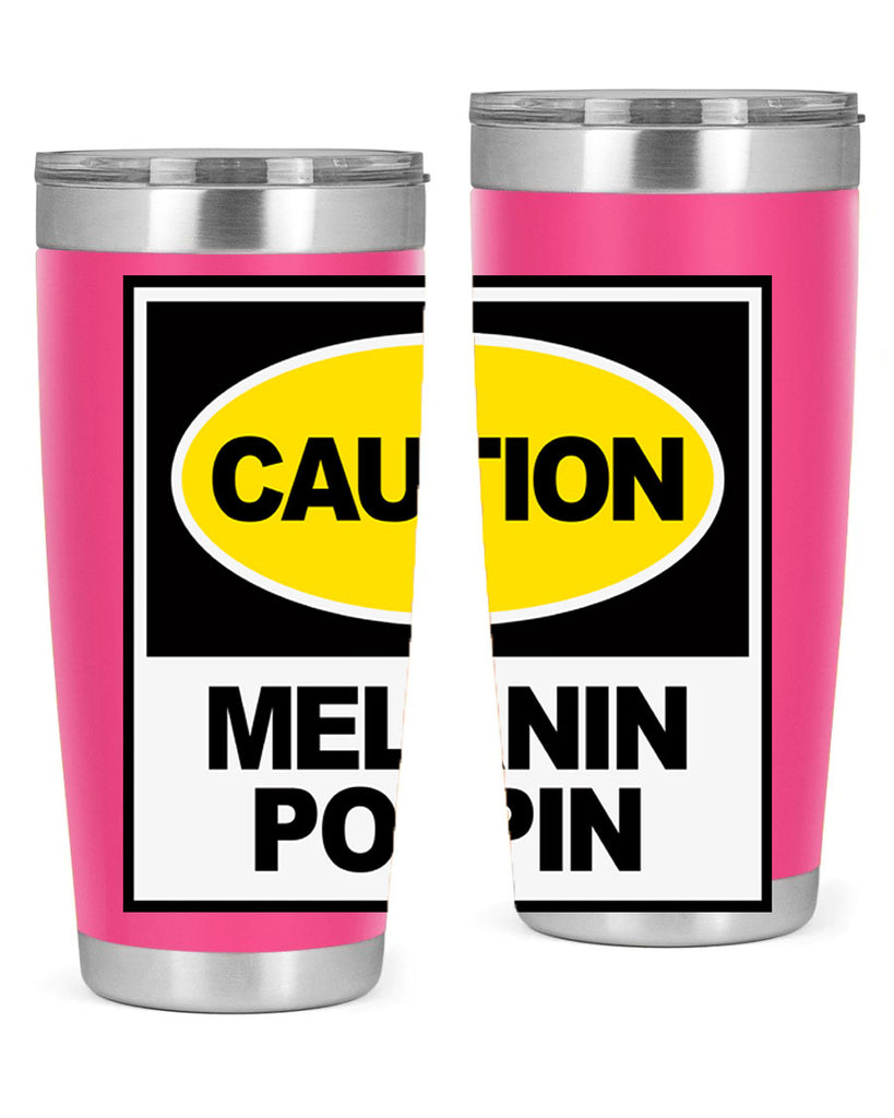 caution melanin poppin 188#- black words phrases- Cotton Tank