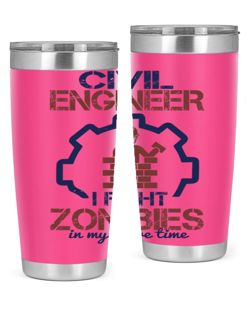 civil engineer i fight zombies in my spare time Style 25#- engineer- tumbler