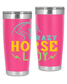 crazy horse lady Style 10#- horse- Tumbler