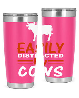 easily distracted by cows Style 4#- cow- Tumbler