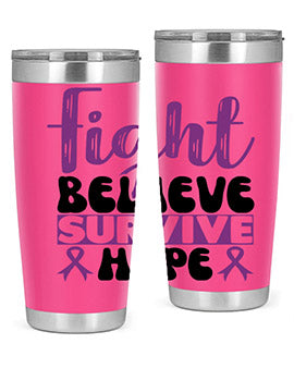 fight believe survive hope 141#- alzheimers- Tumbler