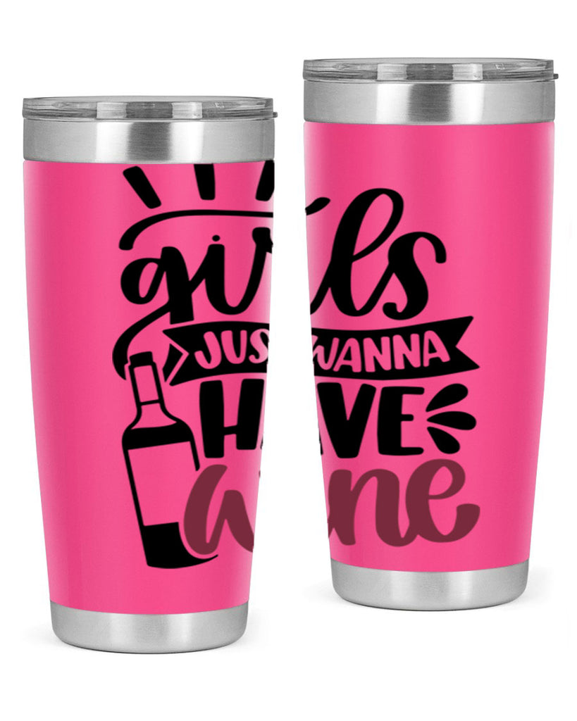 girls just wanna have wine 55#- wine- Tumbler