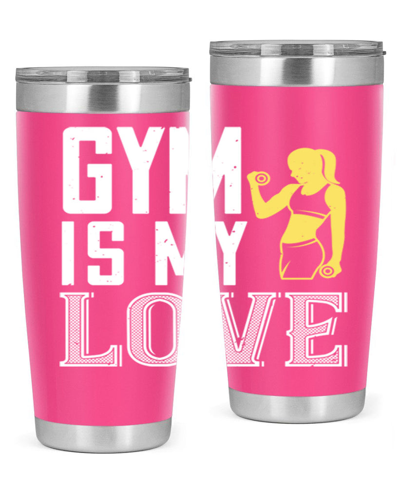 gym is my love 98#- gym- Tumbler