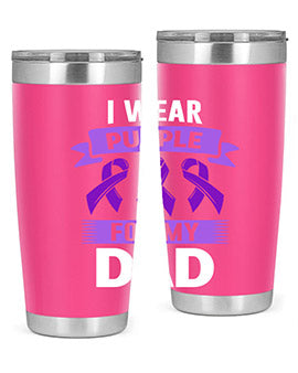 i wear purple for dad 169#- alzheimers- Tumbler