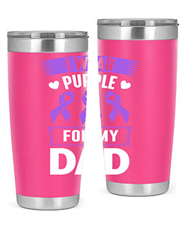 i wear purple for dad 170#- alzheimers- Tumbler