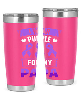 i wear purple for papa 174#- alzheimers- Tumbler