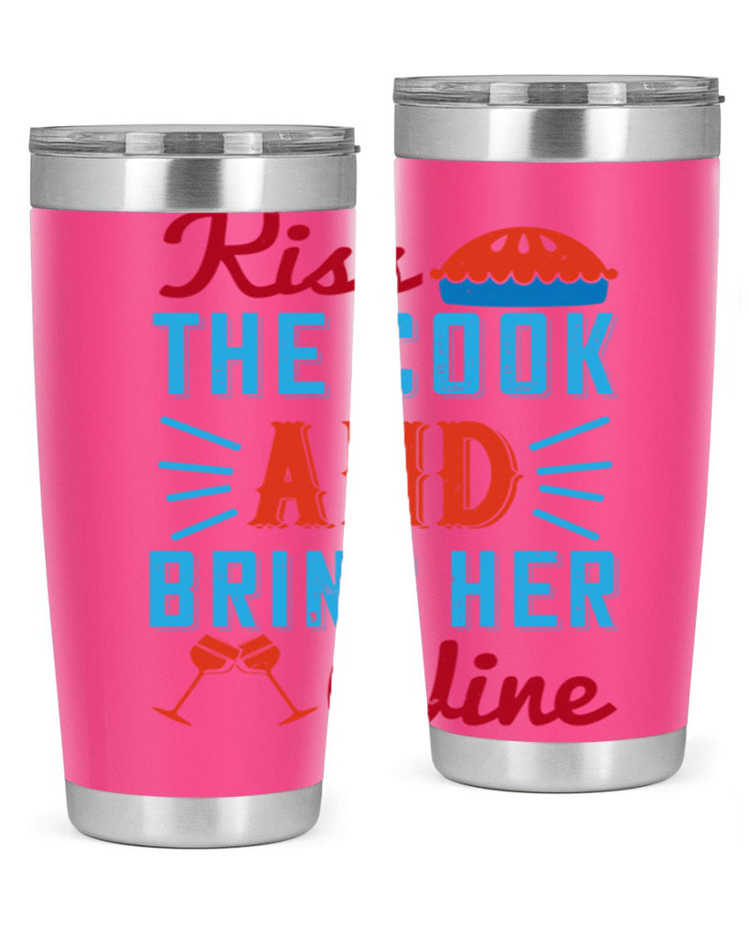 kiss the cook and bring her wine 129#- wine- Tumbler