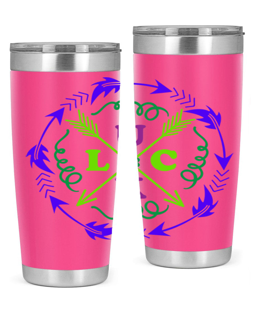 luck 17#- mardi gras- Tumbler