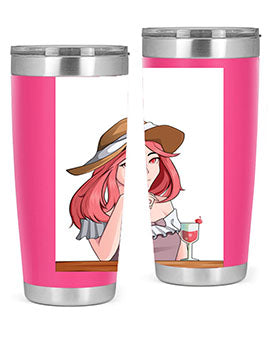 pretty woman with fresh juice in summer 37#- anime- Tumbler