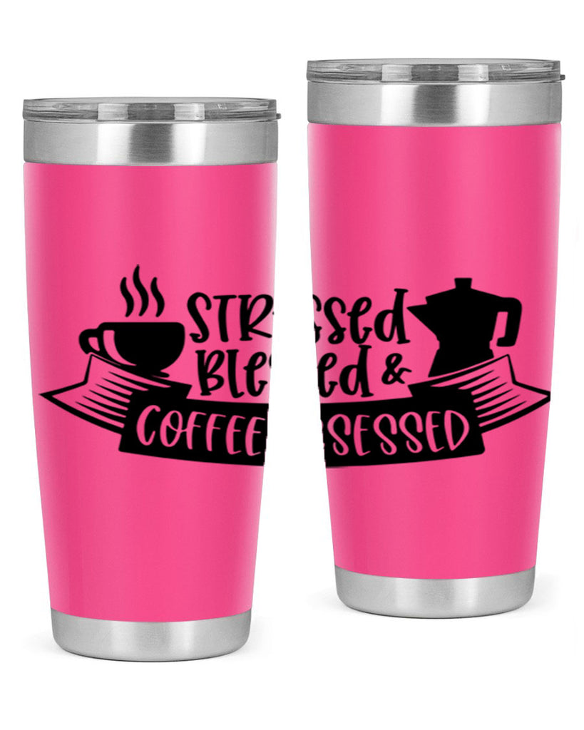 stressed blessed coffee obsessed 27#- coffee- Tumbler