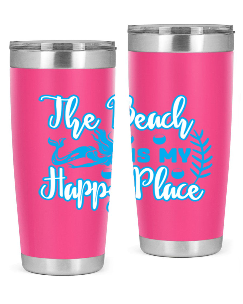 the beach is my happy place 627#- mermaid- Tumbler