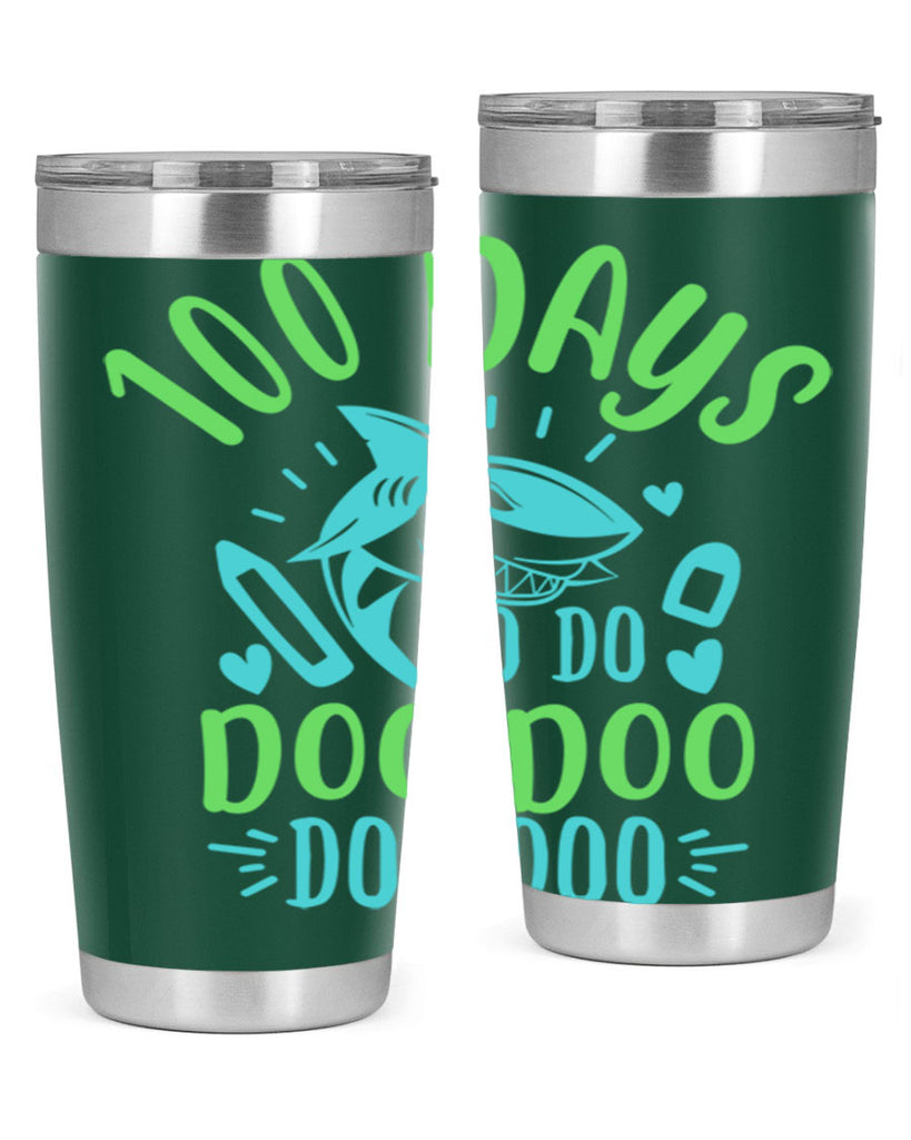 100 days shark doo doo 21#- 100 days of school- Tumbler