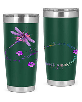 Alzheimer Awareness Dragonfly Remember 1#- alzheimers- Tumbler