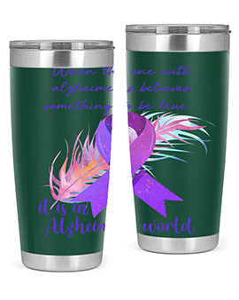 AlzheimerS Awareness Purple Ribbon 17#- alzheimers- Tumbler