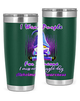 Alzheimers Awareness Products I Wear Purple Ribbon Gnome 22#- alzheimers- Tumbler