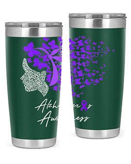 Alzheimers Awareness Shirt Alzheimers Purple Butterflies 23#- alzheimers- Tumbler