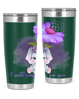 Elephan Sunflower AlzheimerS Awareness 131#- alzheimers- Tumbler