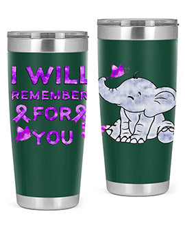 Elephant I Will Remember For You 132#- alzheimers- Tumbler