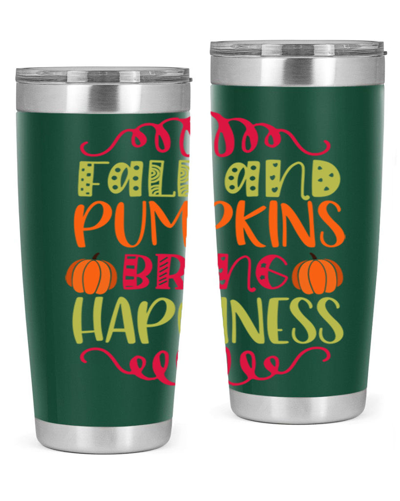 Fall and Pumpkins bring Happiness 86#- fall- Tumbler