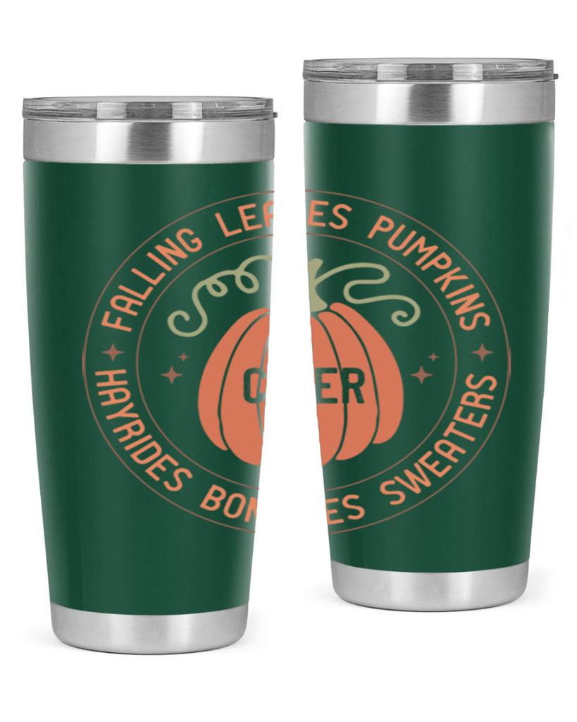 Falling Leaves Pumpkins Cider Hayrides Bonfires Sweaters 168#- fall- Tumbler