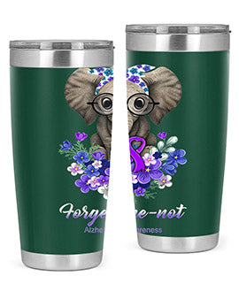 Forget me not Alzheimers Awareness Elephant Flower 150#- alzheimers- Tumbler