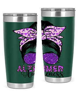 Girl Warrior Alzheimer Awareness 153#- alzheimers- Tumbler