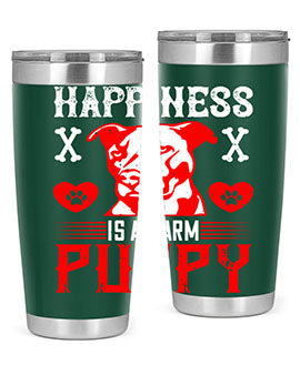 Happiness is a warm puppy Style 201#- dog- Tumbler