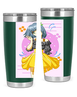 Happy and funny girl with black yellow dress in summer 41#- anime- Tumbler