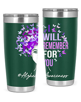 I Will Remember For You Alzheimer Awareness Womens Butterfly 180#- alzheimers- Tumbler