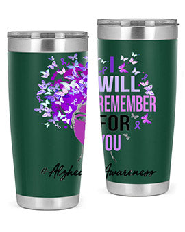 I Will Remember For You Alzheimer Awareness Womens Butterfly 181#- alzheimers- Tumbler