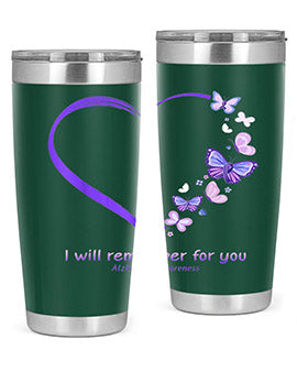 I Will Remember For You Butterfly Alzheimers Awareness 185#- alzheimers- Tumbler