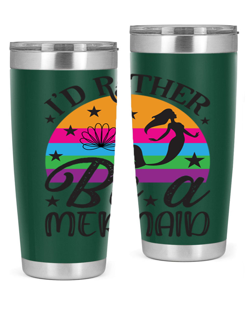 Id rather be a mermaid 236#- mermaid- Tumbler