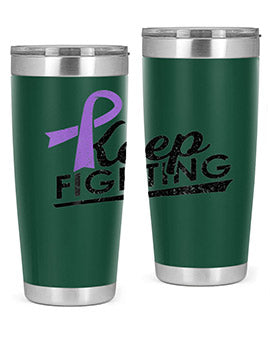 Keep Fighting Alzheimers Epilepsy Warrior Awareness Ribbon 190#- alzheimers- Tumbler