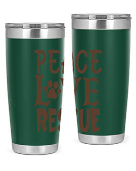 Peace Love Rescue Style 23#- cat- Tumbler