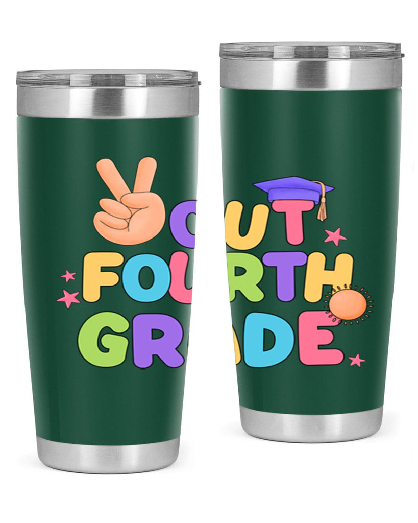 Peace Out 4th Grade Peace 19#- 4th  grade- Tumbler