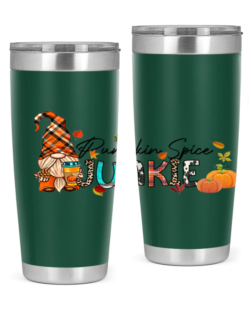 PumpkinSpiceJunkieFallGnome 567#- fall- Tumbler