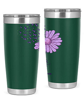 Purple Daisy Faith AlzheimerS Awareness 209#- alzheimers- Tumbler